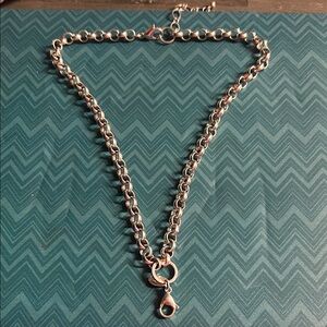 Origami‎ Owl Rolo Silver Chain Charm Necklace with clasp for changing charms